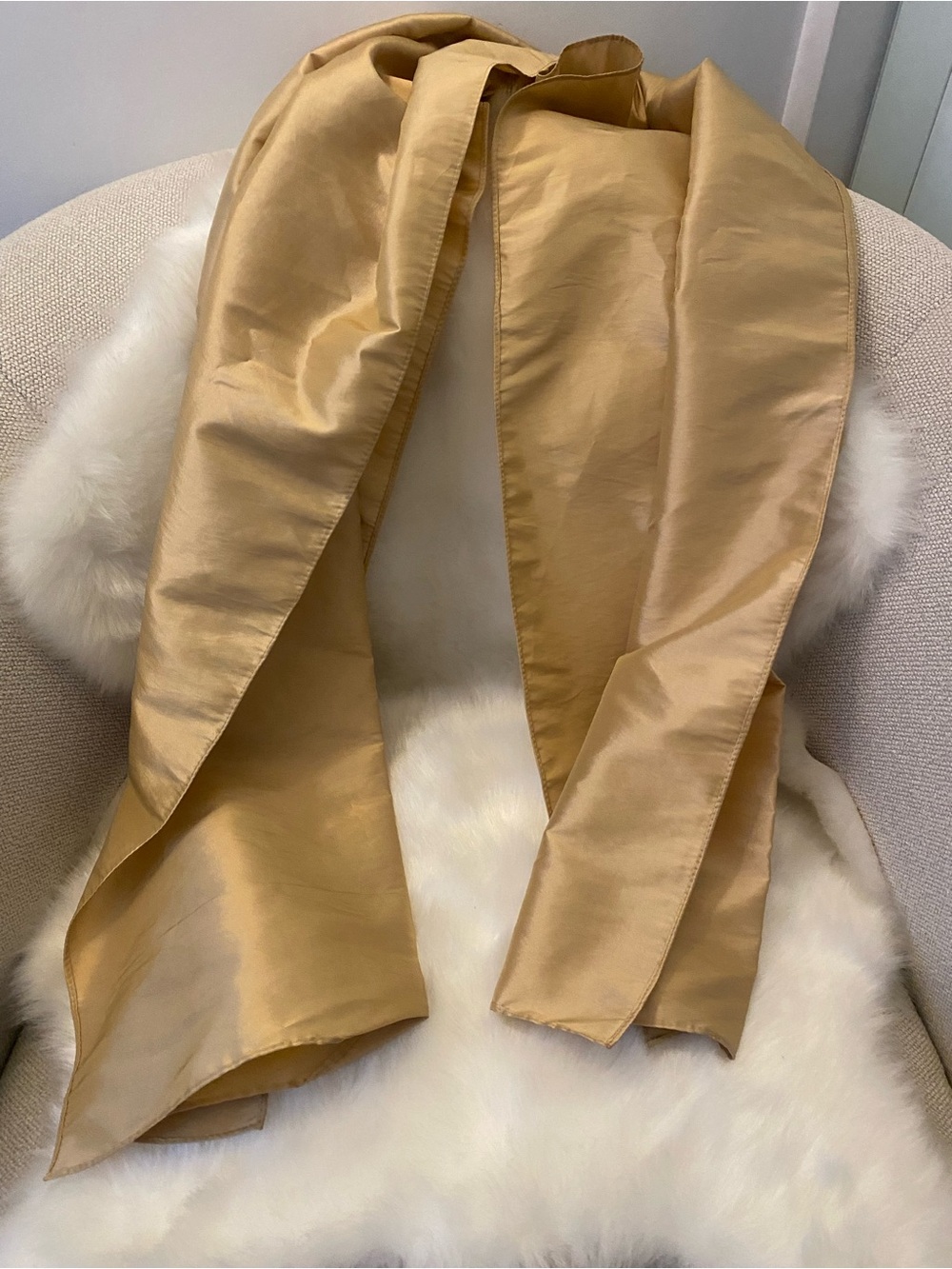 Evening Wrap Shawl Gold 67” Long x 18” Wide